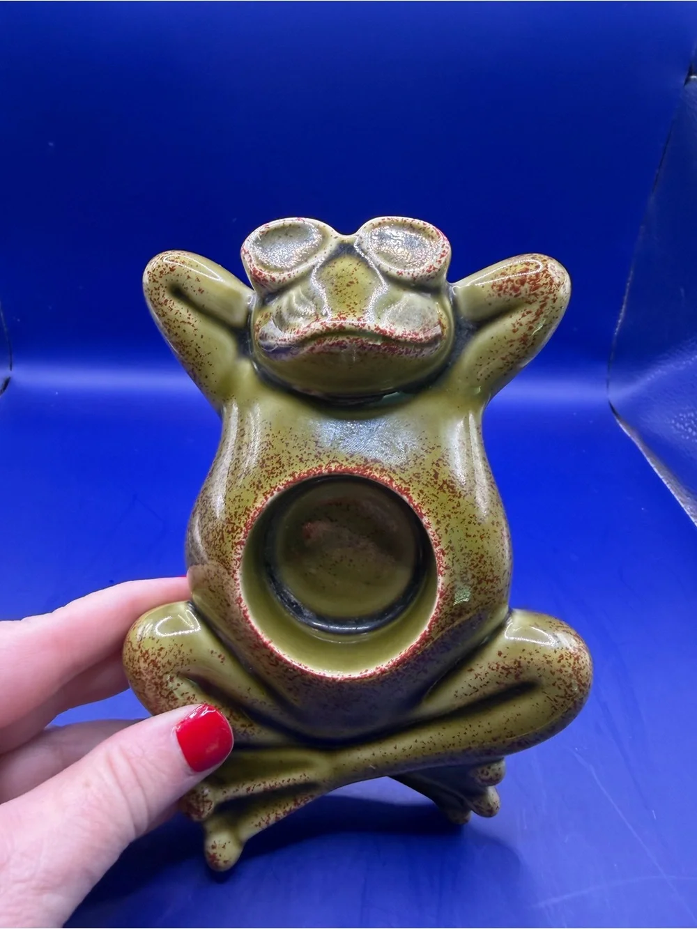 PartyLite Ceramic Frog Tealight Holder